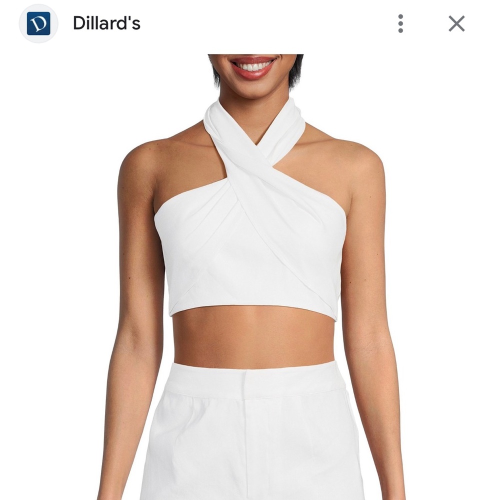 White linen Gianni bini halter top